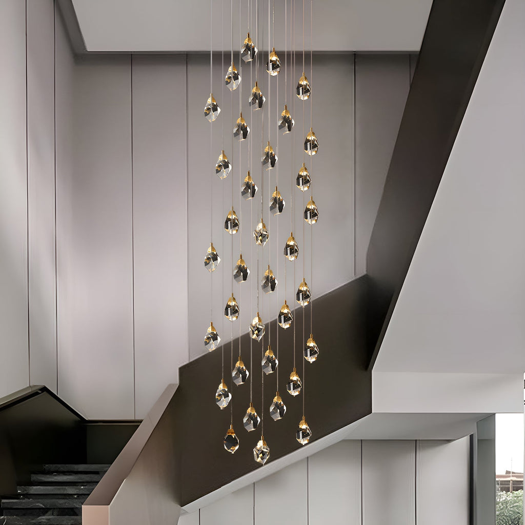 Lustre Cristal Gouttes Dorées | Zona