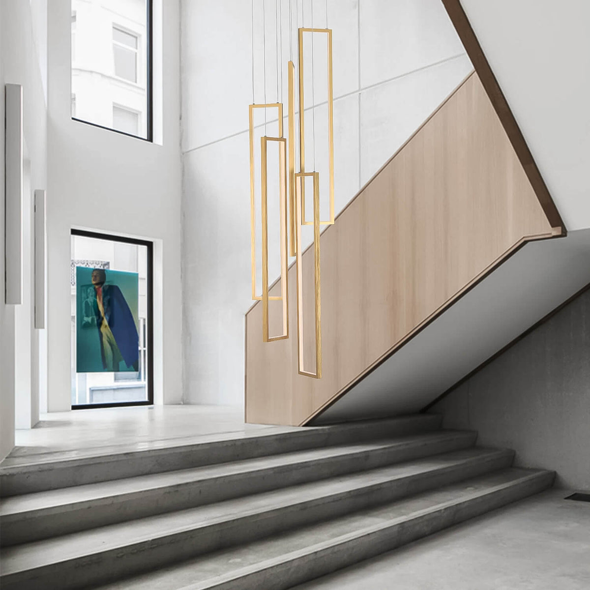 Lustre 5 Lumières LED Connecté Noir | Rimo