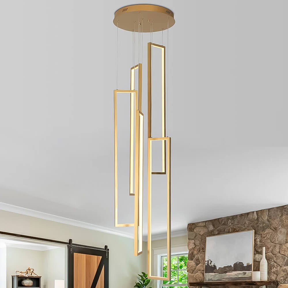Lustre 5 Lumières LED Connecté Noir | Rimo