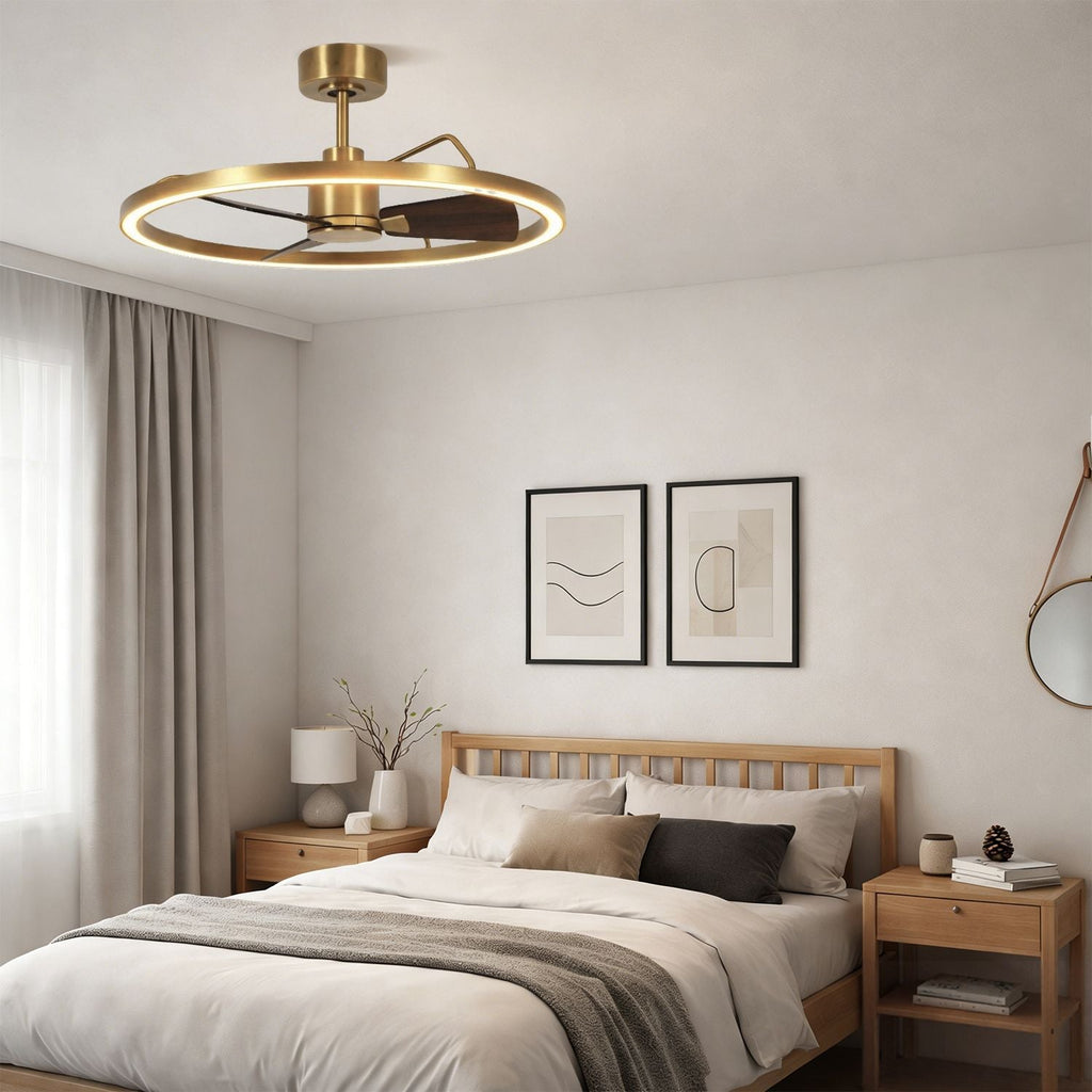 Plafonnier Ventilateur Anneau Laiton | Selo