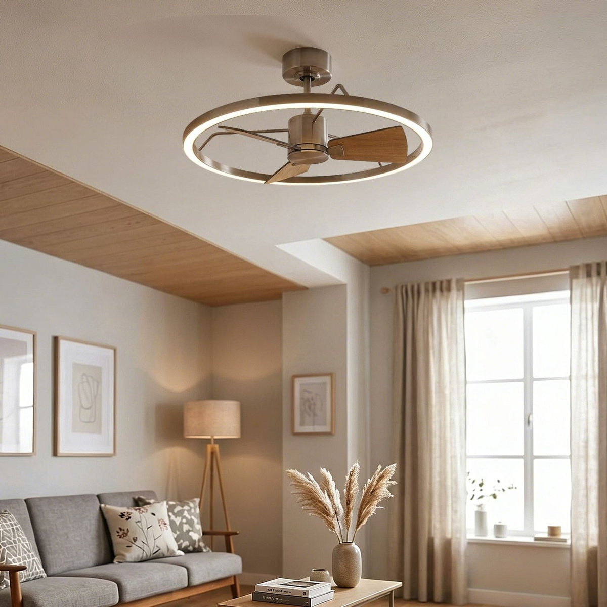 Plafonnier Ventilateur Anneau Laiton | Selo