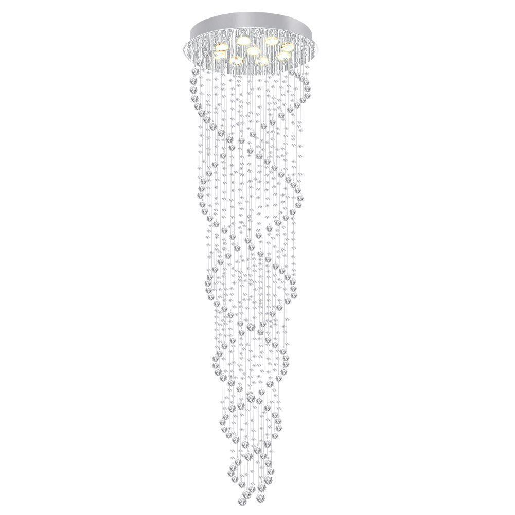 Lustre Double Spirale Cristal K9 Chrome | Mila