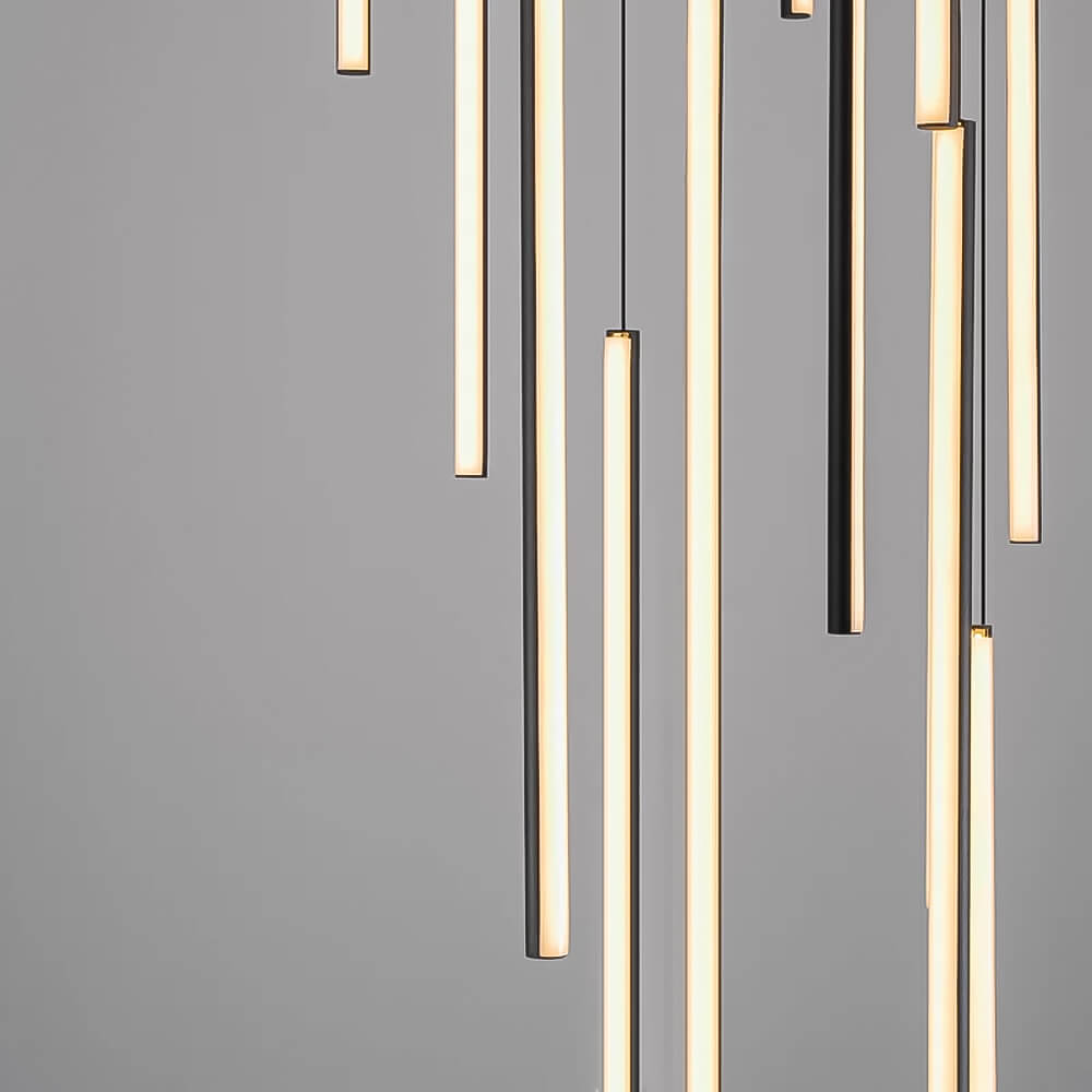 Lustre Cascade LED Noir Connecté | Yaka