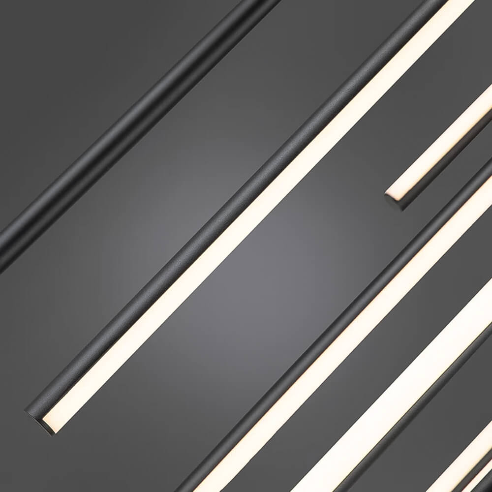 Lustre Cascade LED Noir Connecté | Yaka
