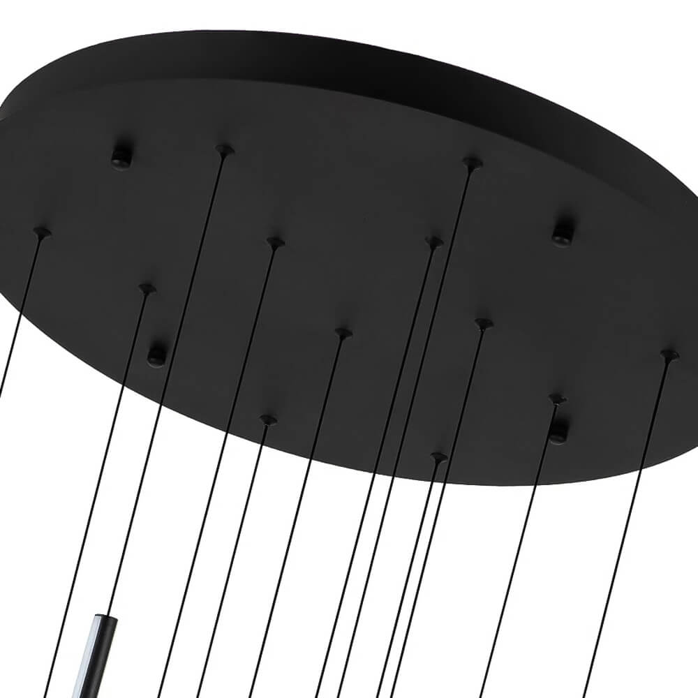 Lustre Cascade LED Noir Connecté | Yaka