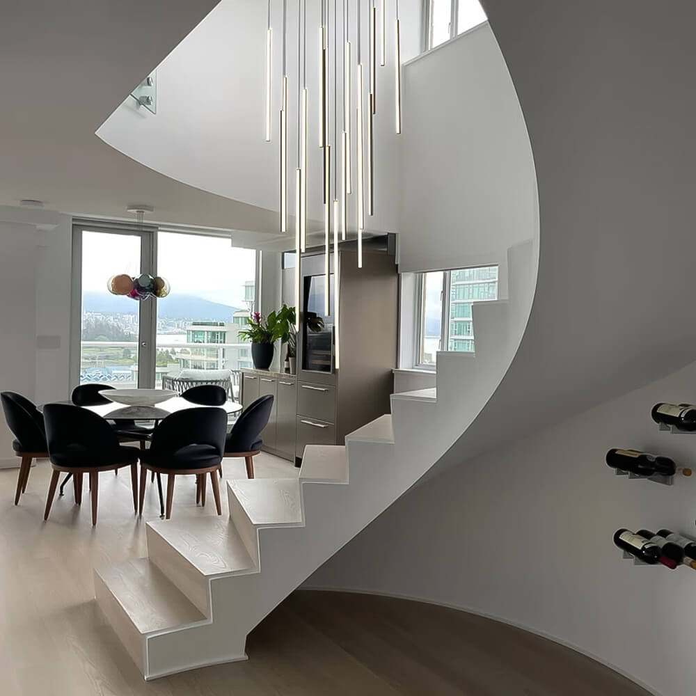 Lustre Cascade LED Noir Connecté | Yaka