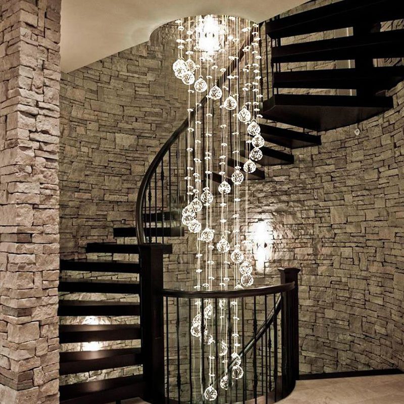 Lustre Spirale Cristal Escalier | Naro