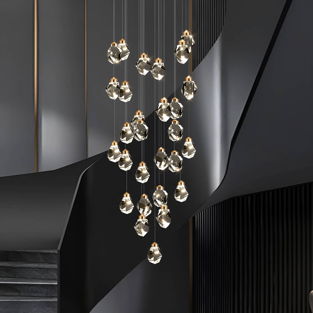 Lustre Cristal Gouttes Dorées | Zona