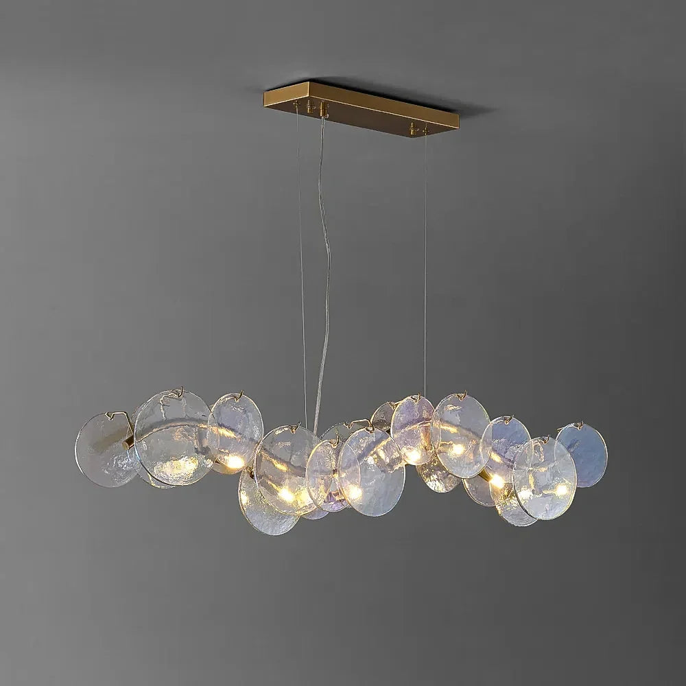 Lustre Verre Ondulé Doré | Kala