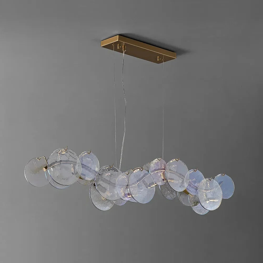 Lustre Verre Ondulé Doré | Kala