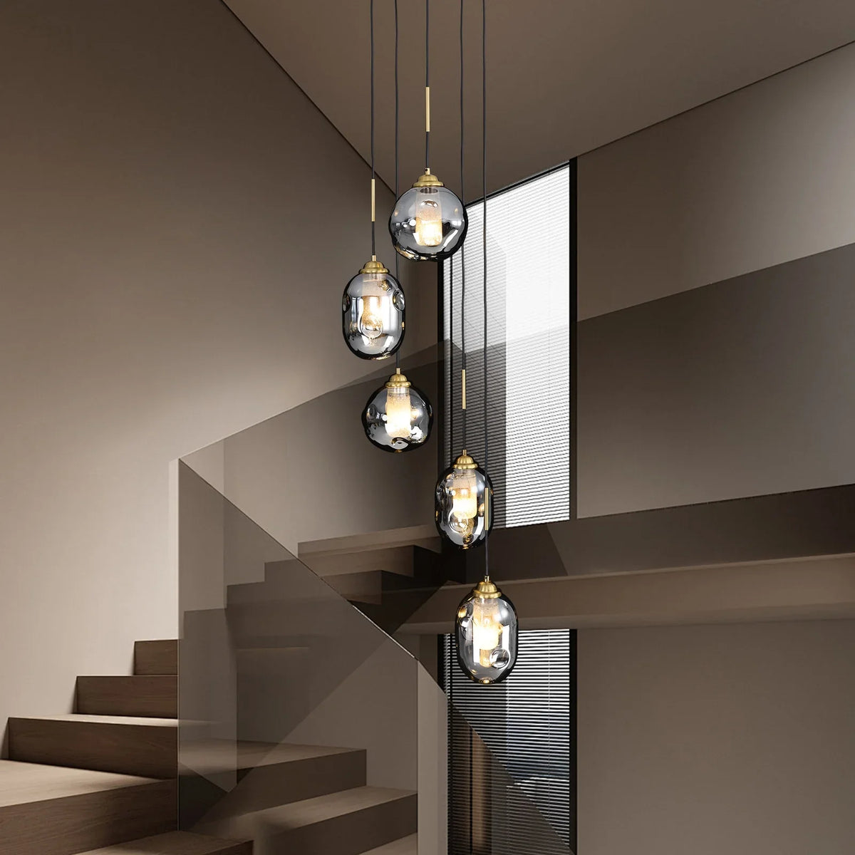 Lustre Verre Effet Lave Multi Lumières | Cesa
