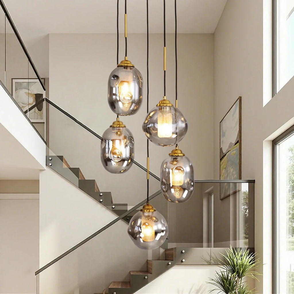 Lustre Verre Effet Lave Multi Lumières | Cesa