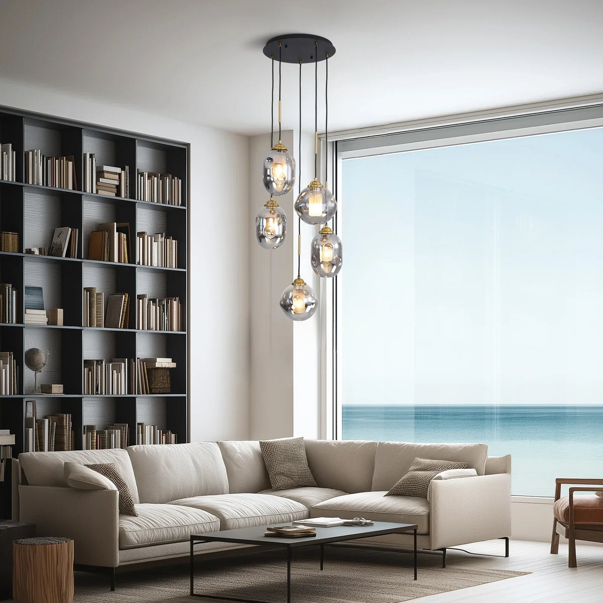 Lustre Verre Effet Lave Multi Lumières | Cesa