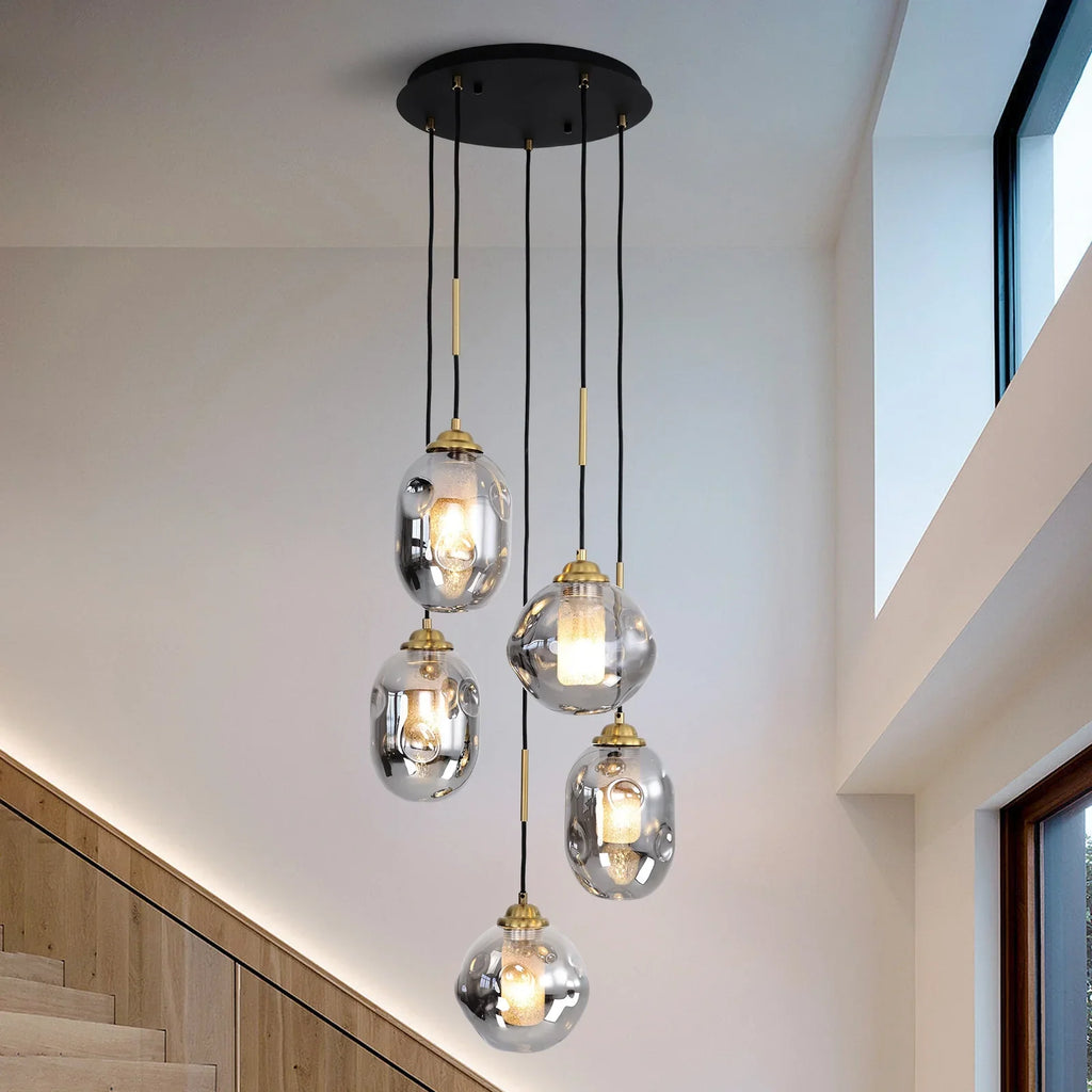 Lustre Verre Effet Lave Multi Lumières | Cesa