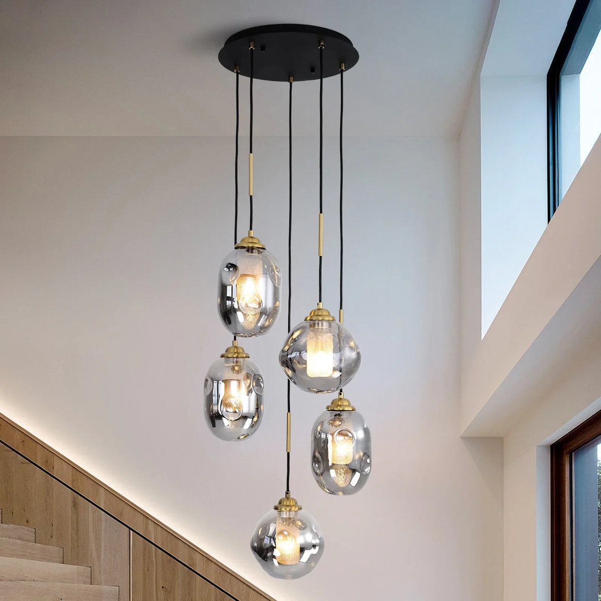 Lustre Verre Effet Lave Multi Lumières | Cesa