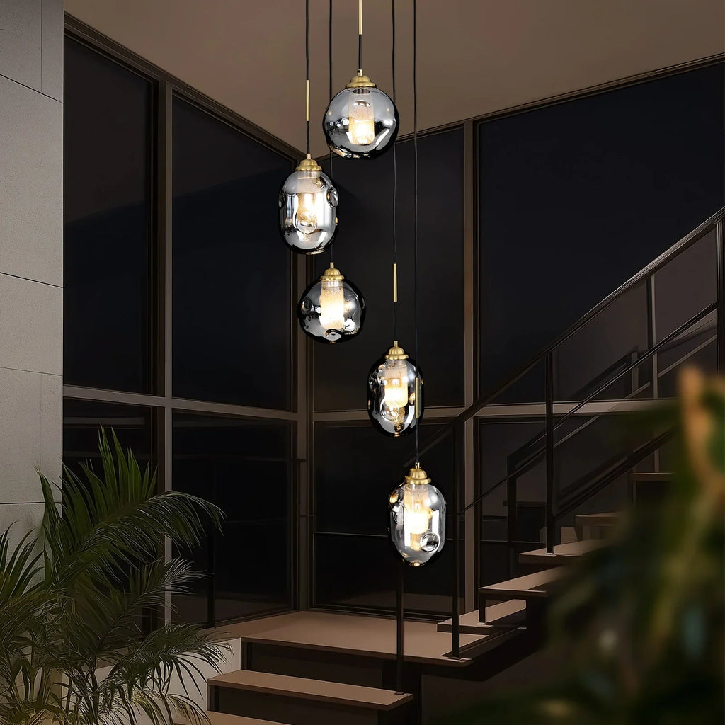 Lustre Verre Effet Lave Multi Lumières | Cesa