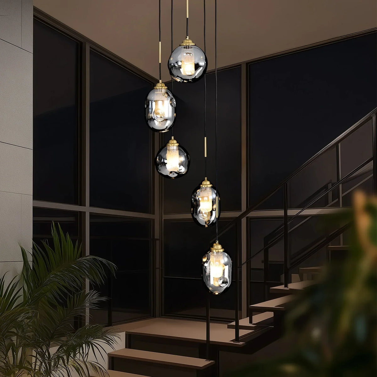 Lustre Verre Effet Lave Multi Lumières | Cesa
