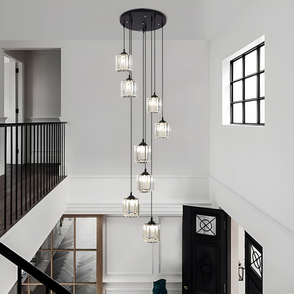 Lustre Spirale Escalier Multi Lumières | Liva