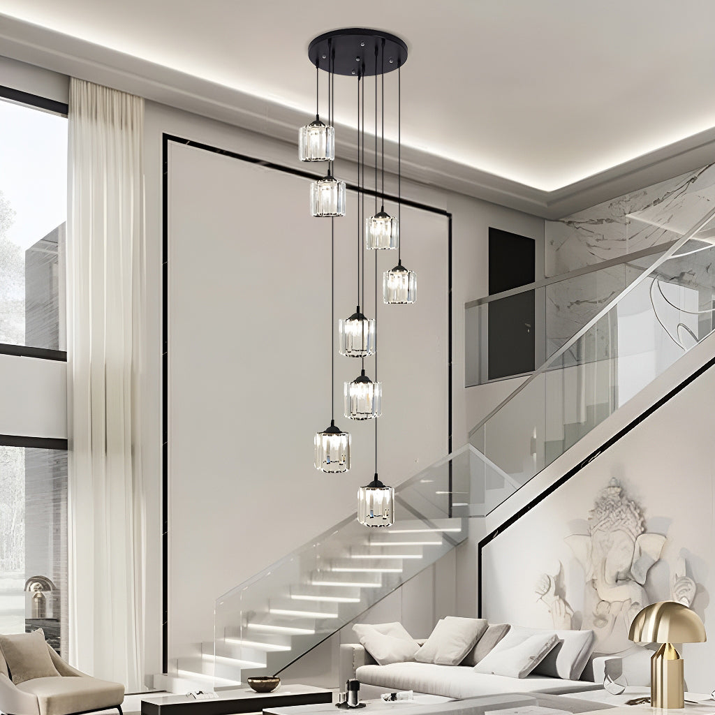 Lustre Spirale Escalier Multi Lumières | Liva