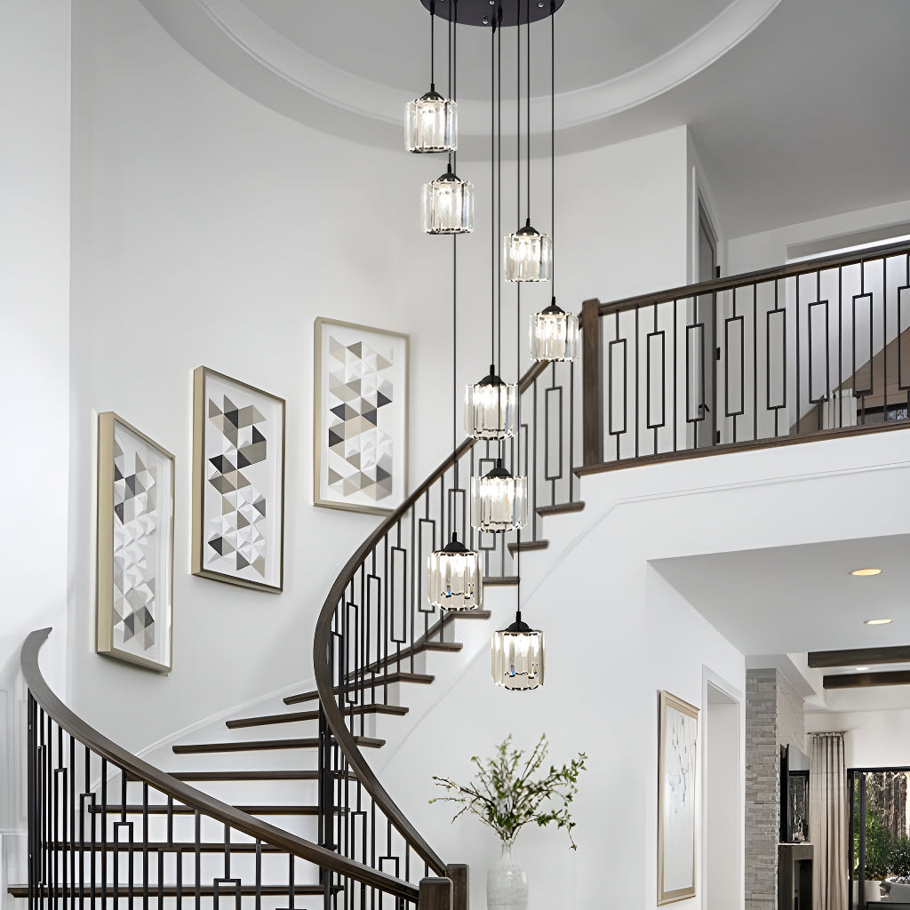 Lustre Spirale Escalier Multi Lumières | Liva