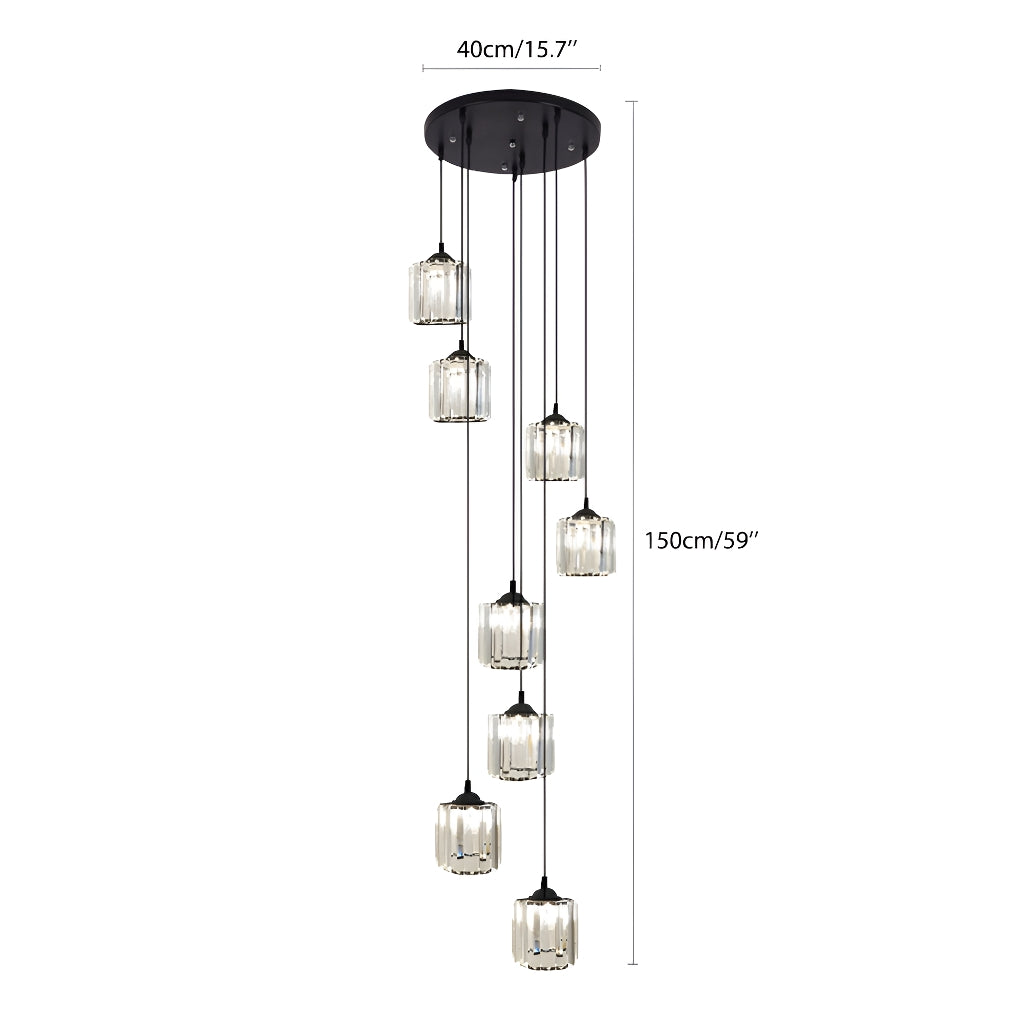 Lustre Spirale Escalier Multi Lumières | Liva