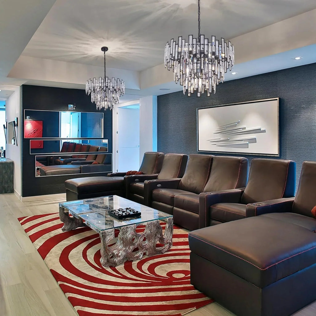 Lustre Cristal Noir K9 Rond | Moro