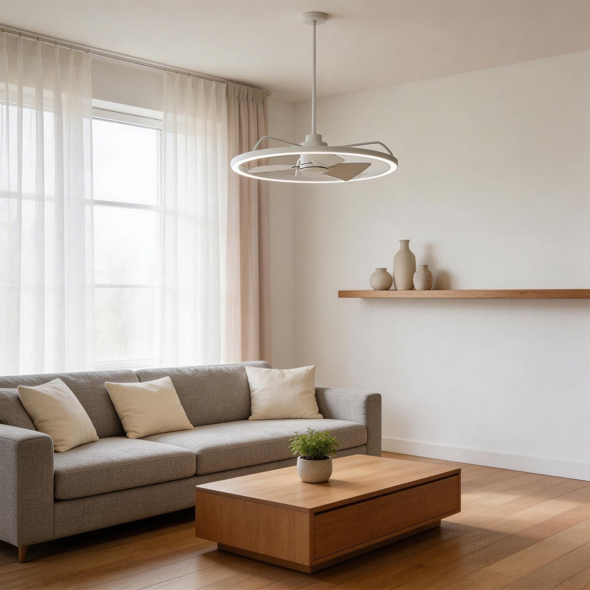 Plafonnier Ventilateur Anneau Laiton | Selo