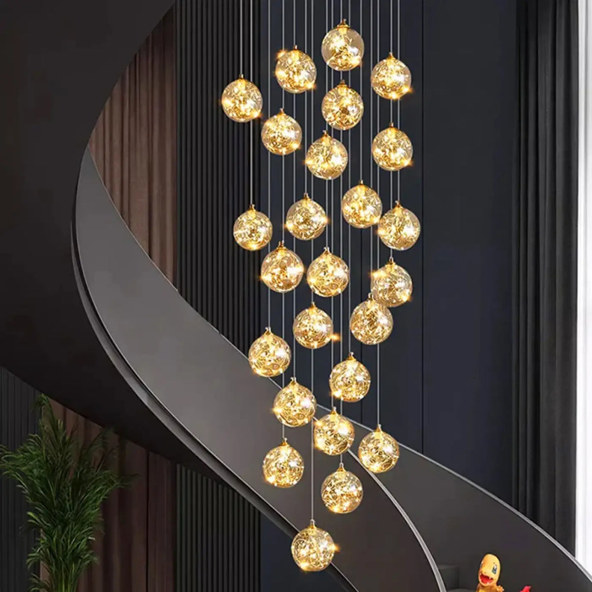 Suspension Cascade LED Dorée | Remo