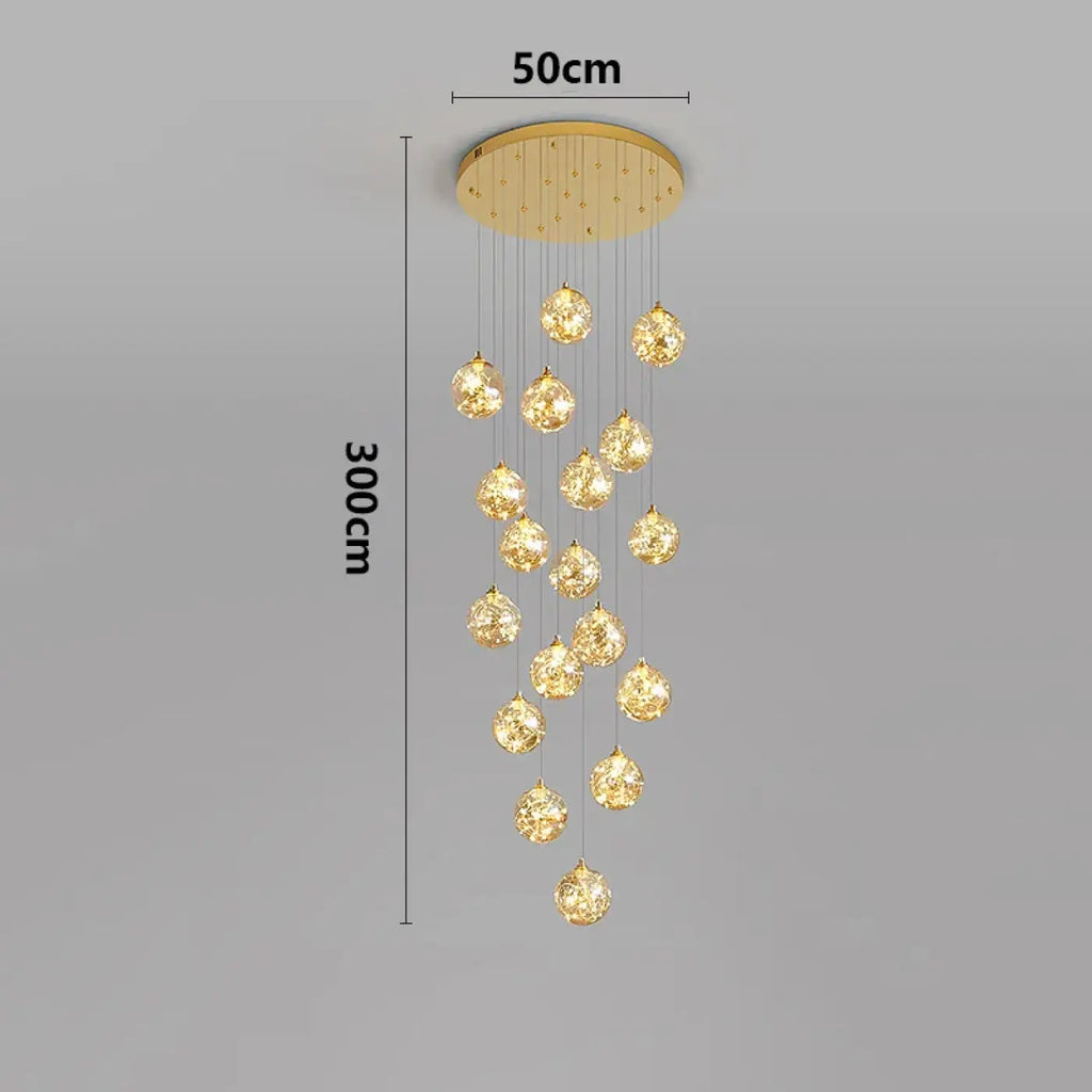 Suspension Cascade LED Dorée | Remo