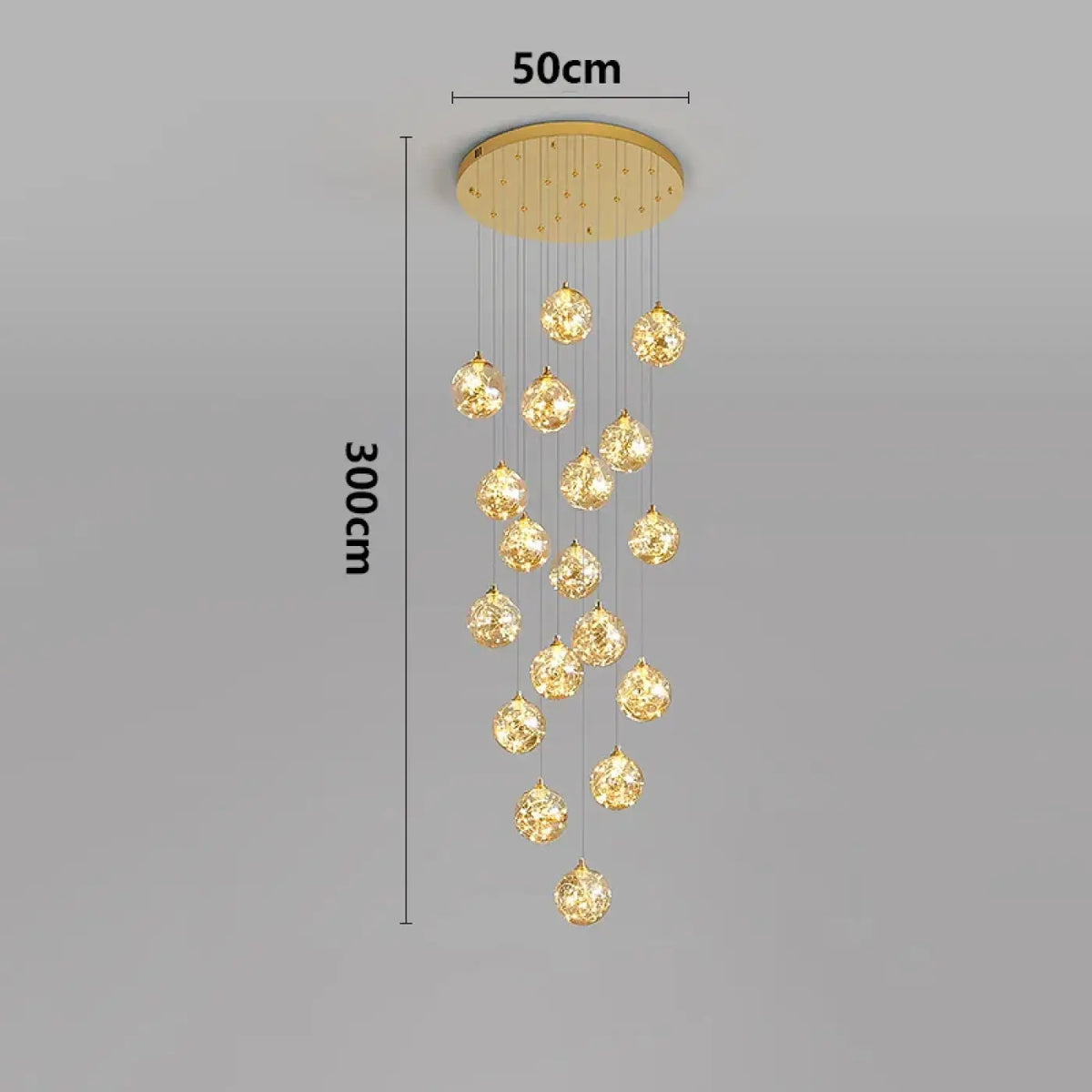Suspension Cascade LED Dorée | Remo