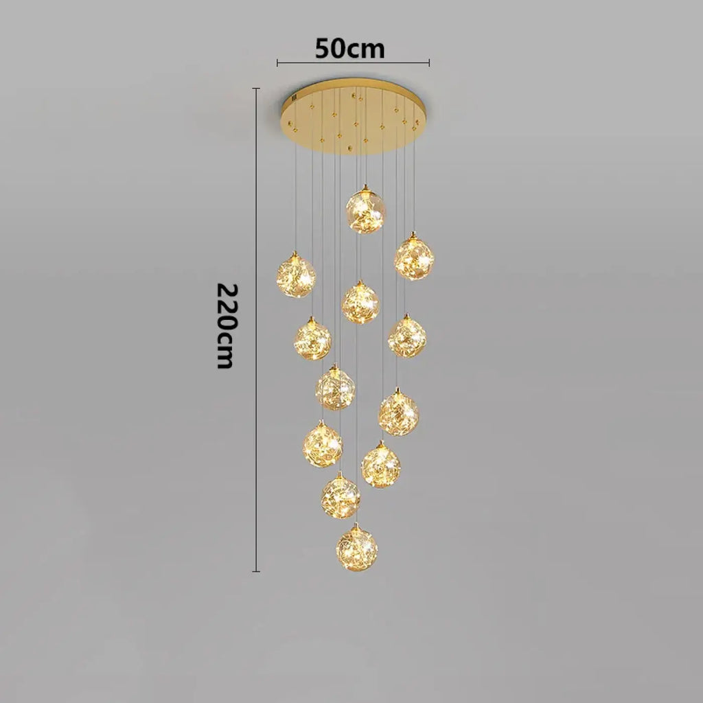 Suspension Cascade LED Dorée | Remo