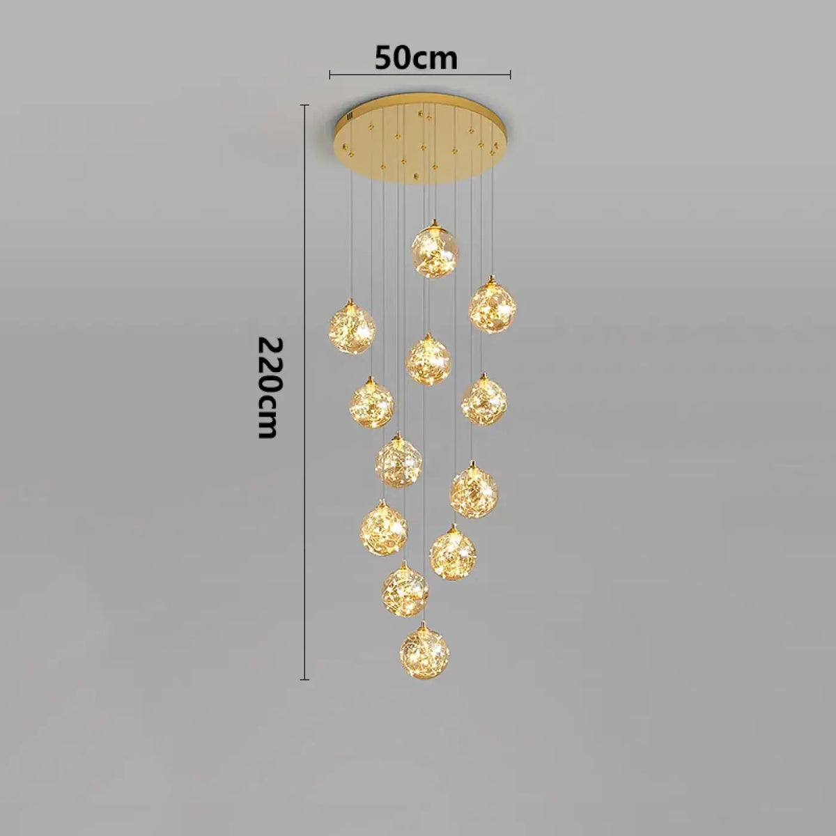 Suspension Cascade LED Dorée | Remo