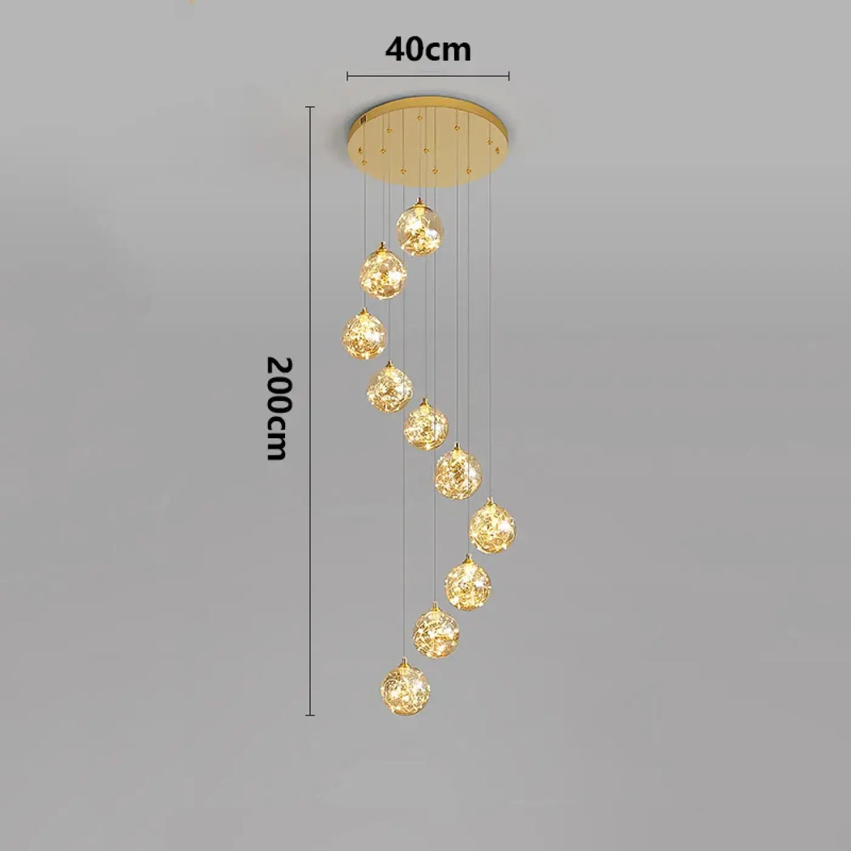 Suspension Cascade LED Dorée | Remo