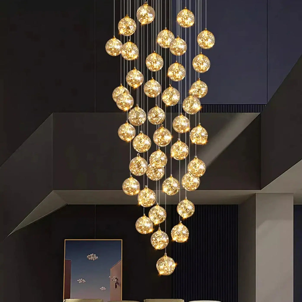 Suspension Cascade LED Dorée | Remo