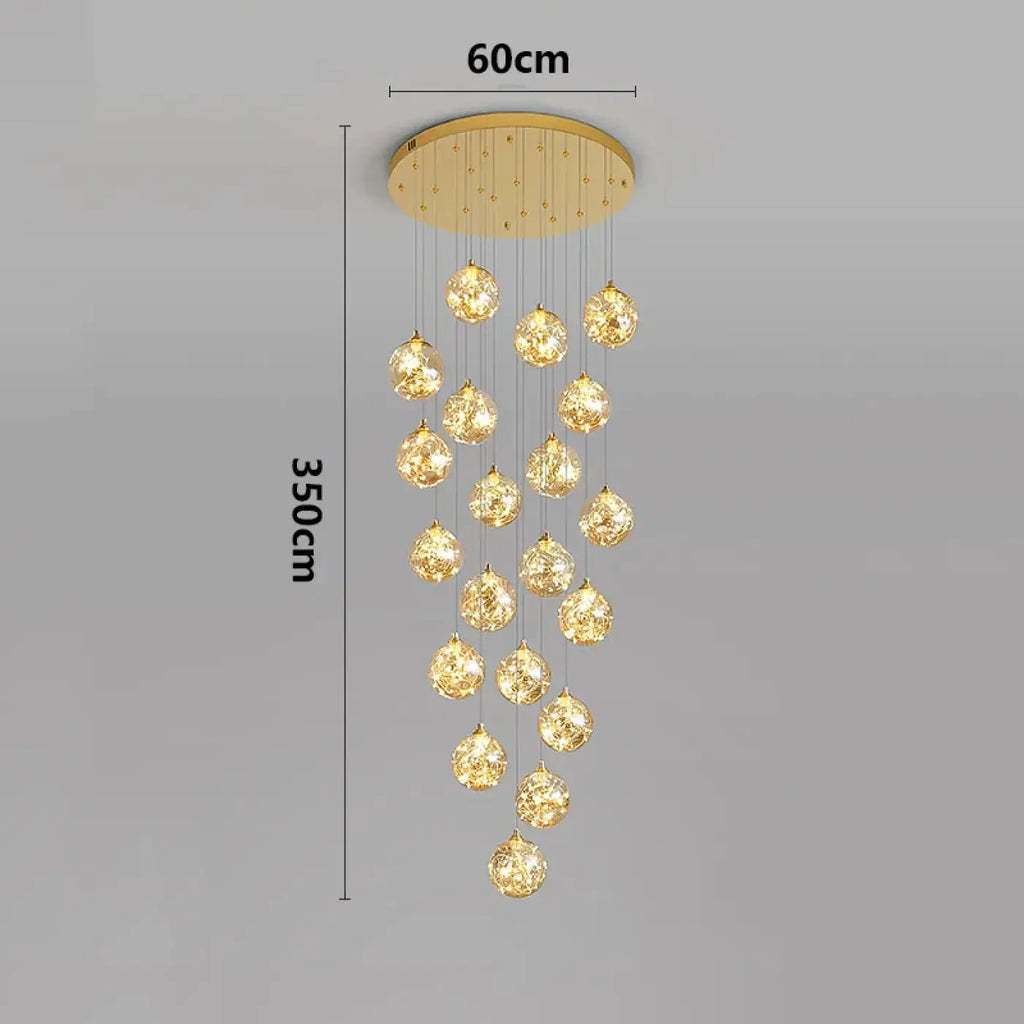 Suspension Cascade LED Dorée | Remo