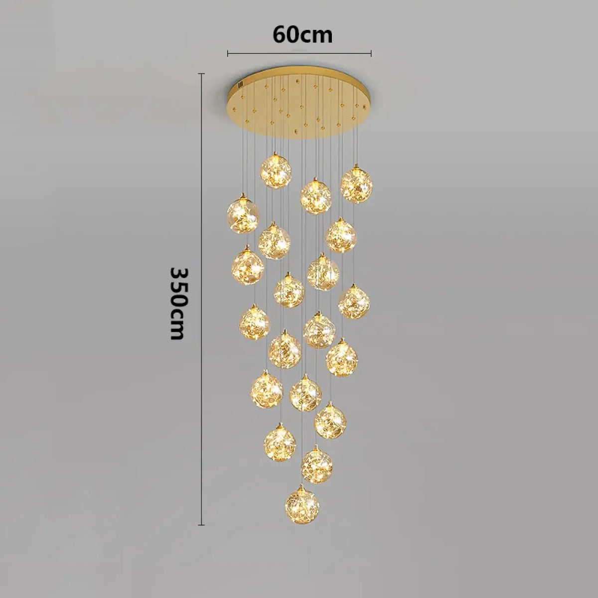 Suspension Cascade LED Dorée | Remo