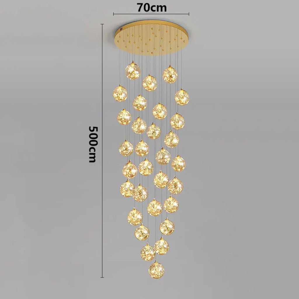 Suspension Cascade LED Dorée | Remo
