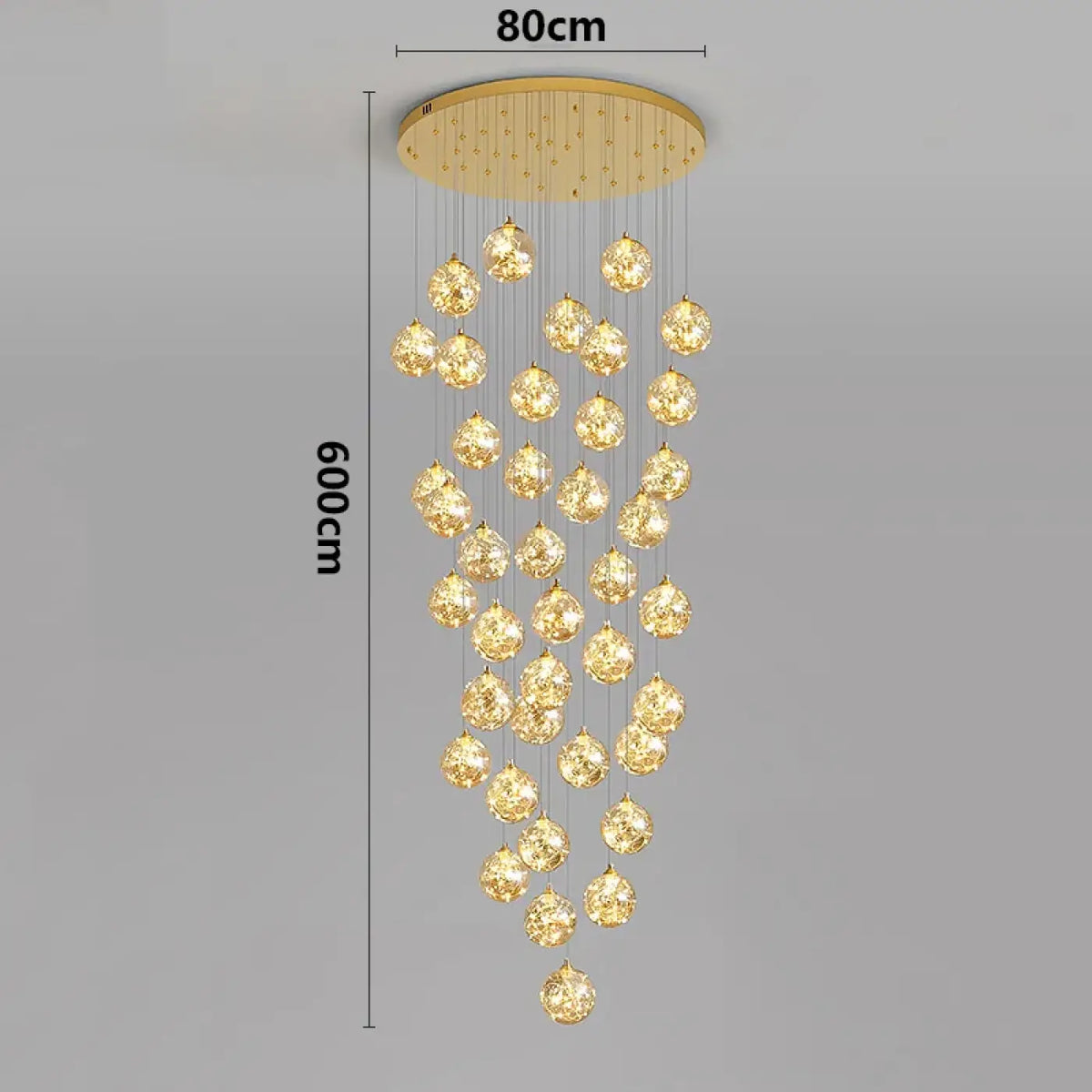 Suspension Cascade LED Dorée | Remo