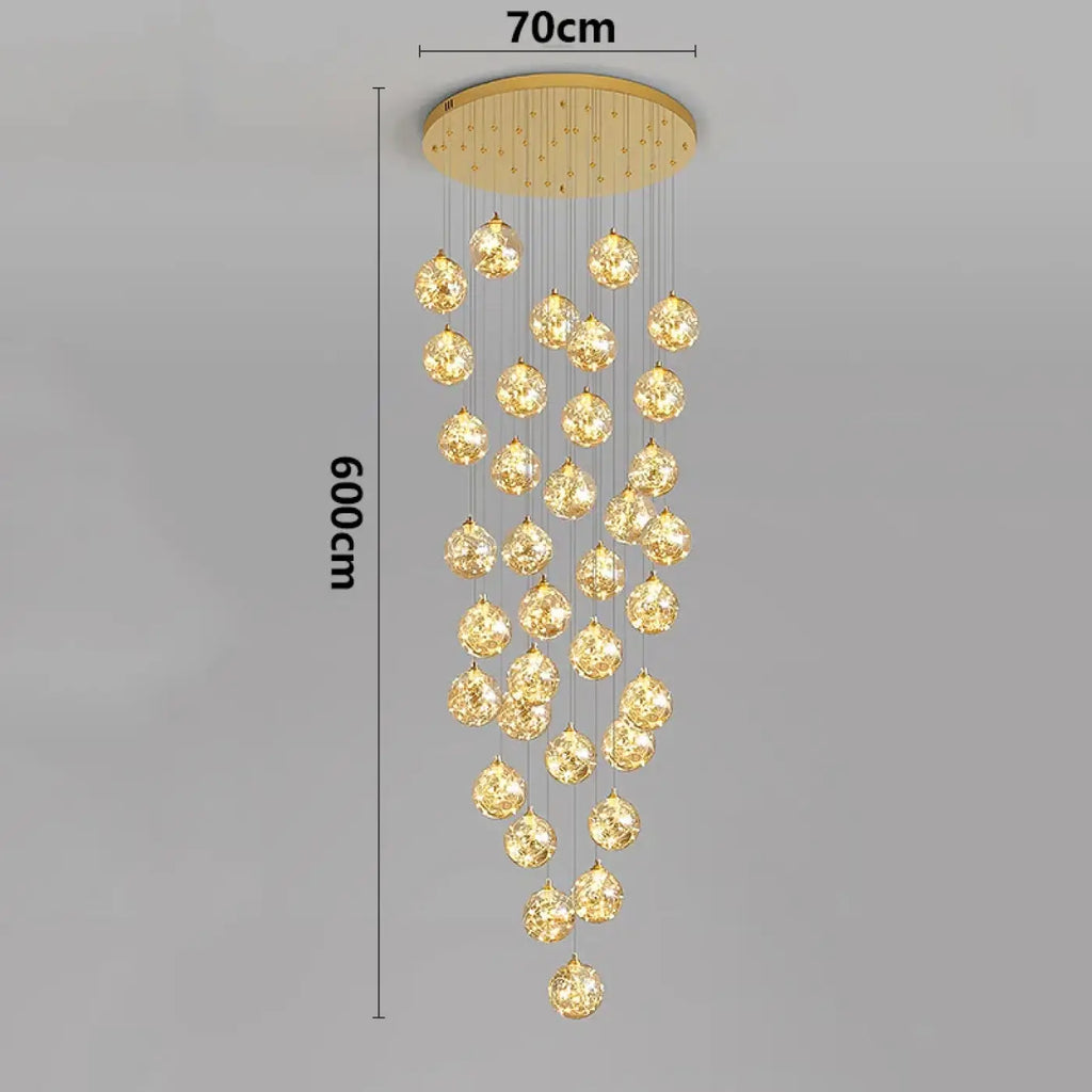 Suspension Cascade LED Dorée | Remo