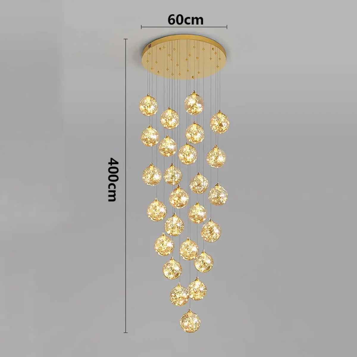 Suspension Cascade LED Dorée | Remo