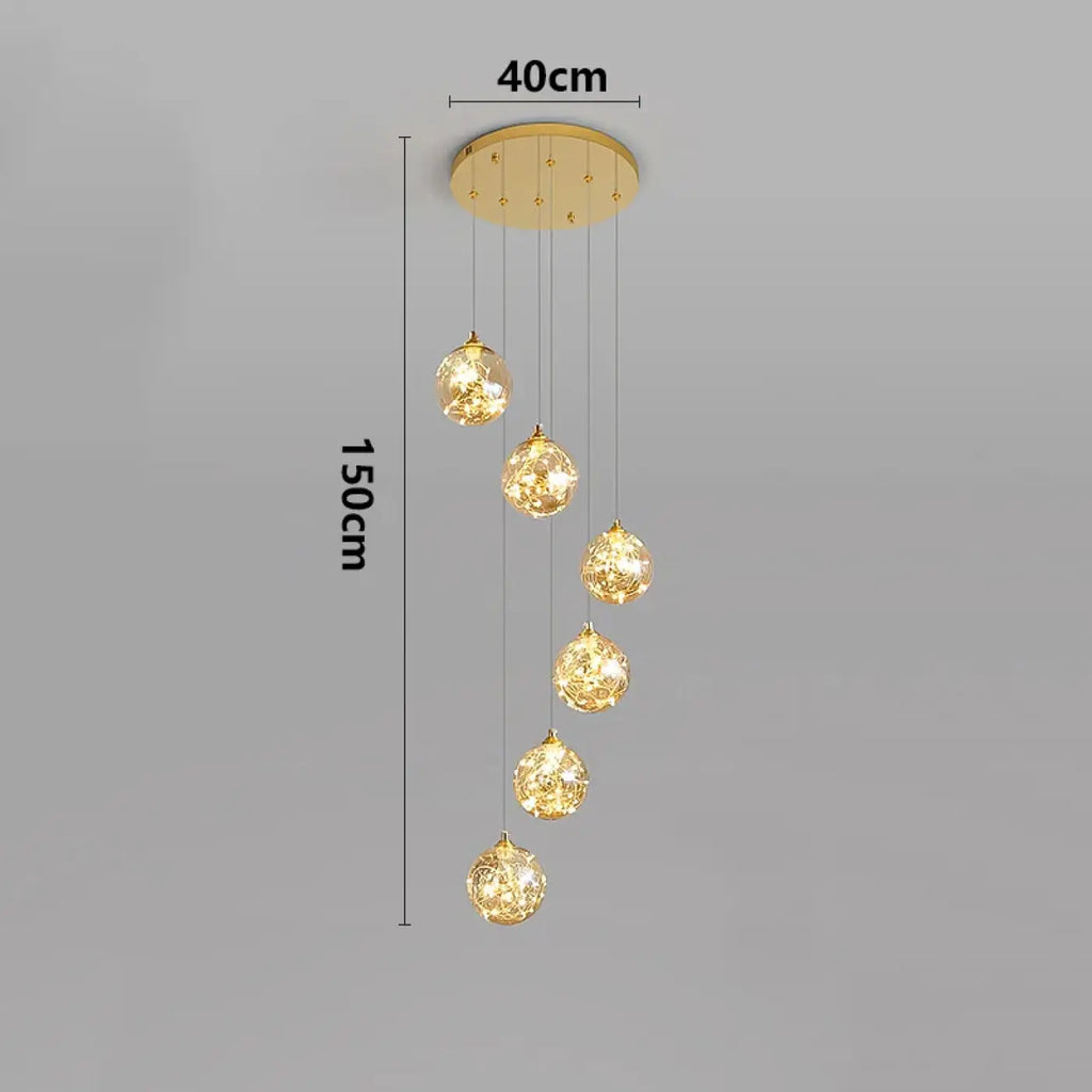 Suspension Cascade LED Dorée | Remo