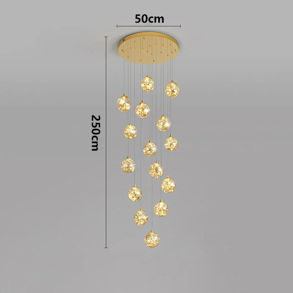 Suspension Cascade LED Dorée | Remo
