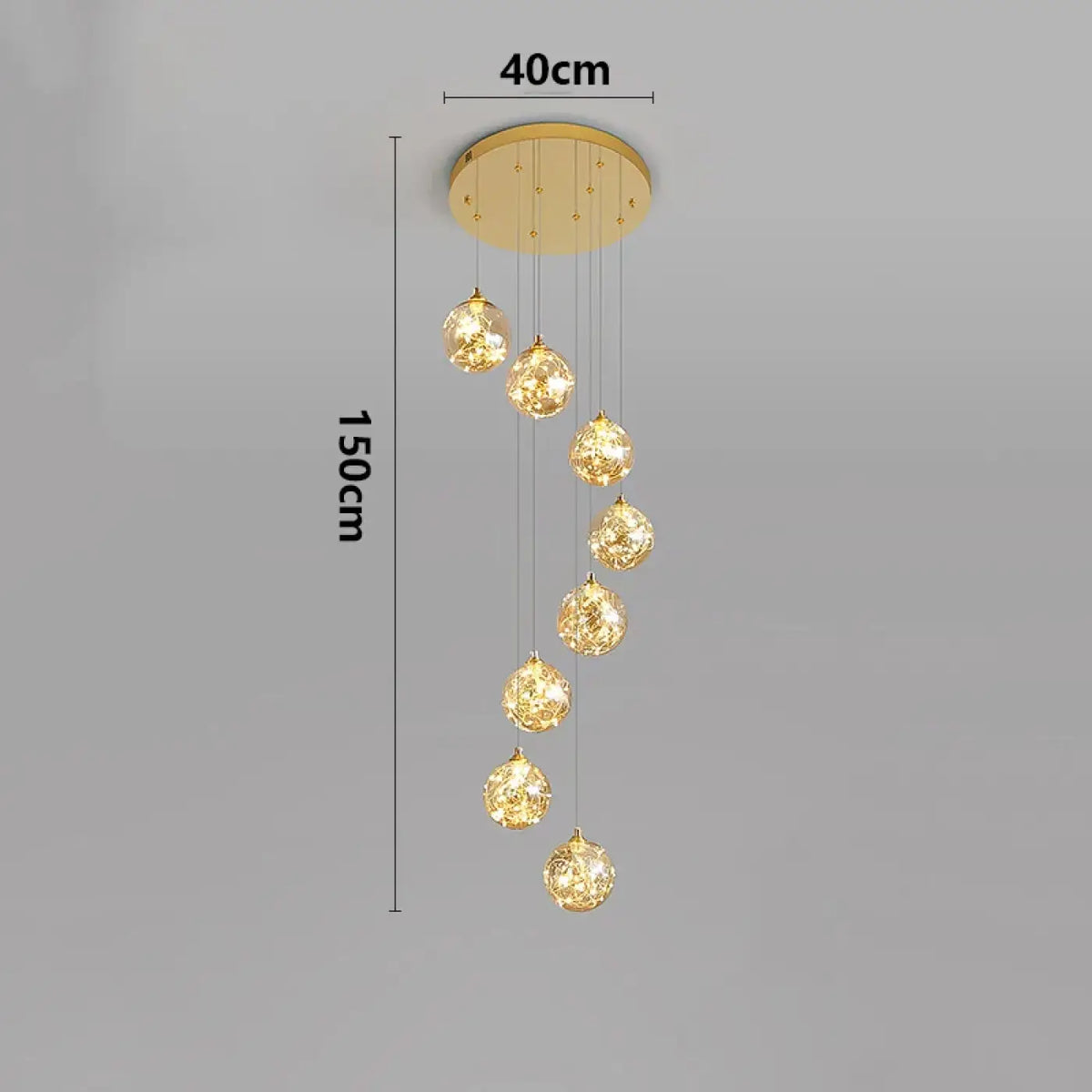Suspension Cascade LED Dorée | Remo
