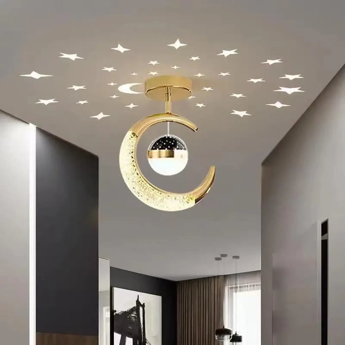Plafonnier Lune Étoilée LED | Hara
