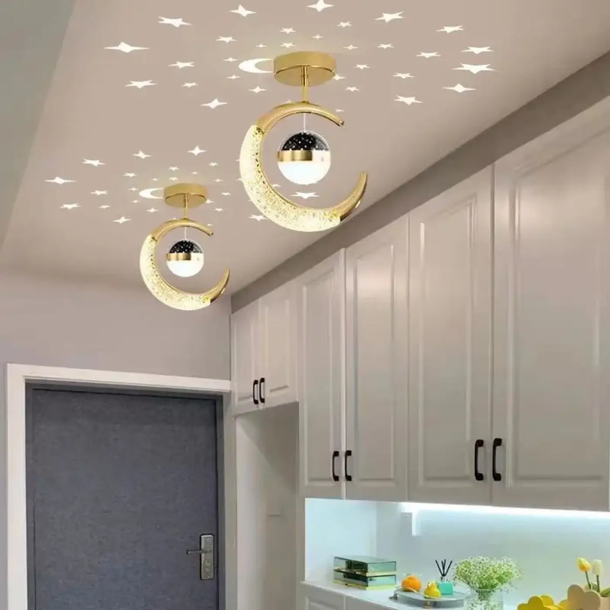 Plafonnier Lune Étoilée LED | Hara
