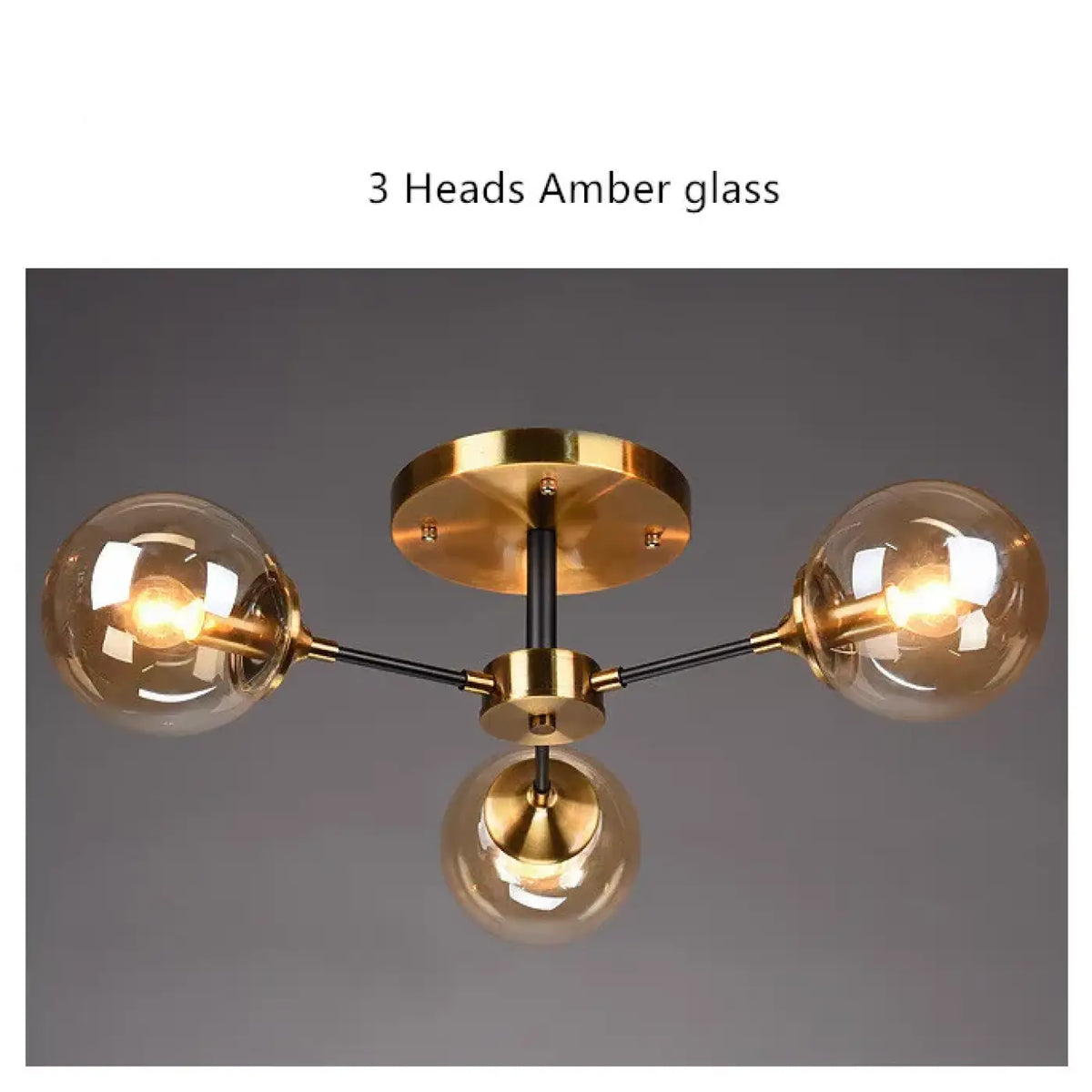 Plafonnier en Verre Ambré Style Vintage | Nali