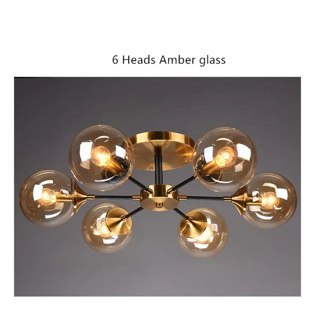 Plafonnier en Verre Ambré Style Vintage | Nali