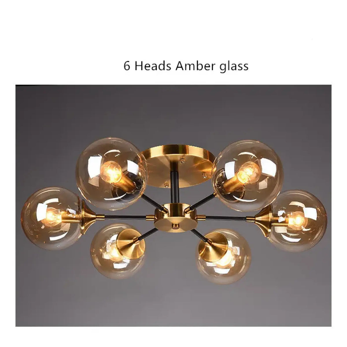 Plafonnier en Verre Ambré Style Vintage | Nali