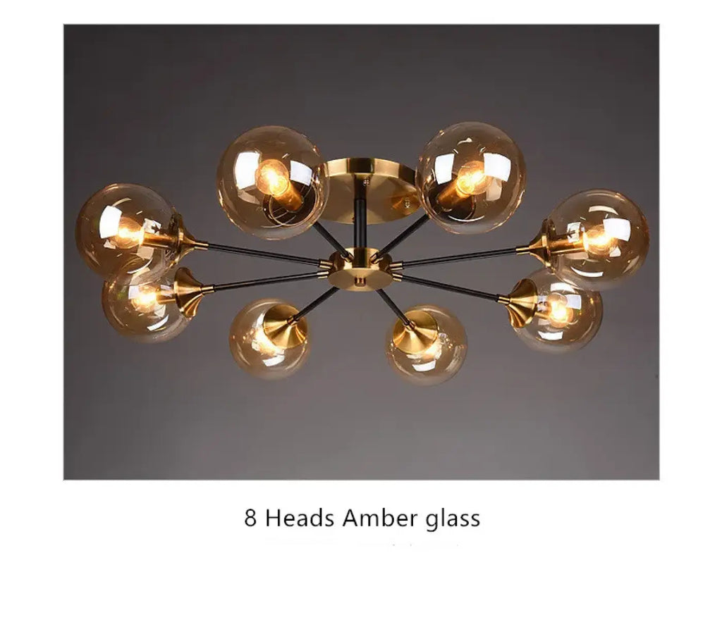 Plafonnier en Verre Ambré Style Vintage | Nali
