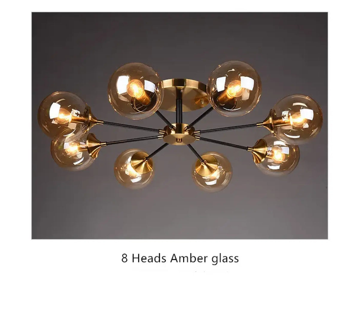 Plafonnier en Verre Ambré Style Vintage | Nali